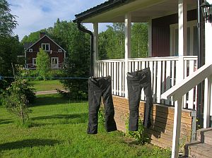 Luchten van de motorkleding ...